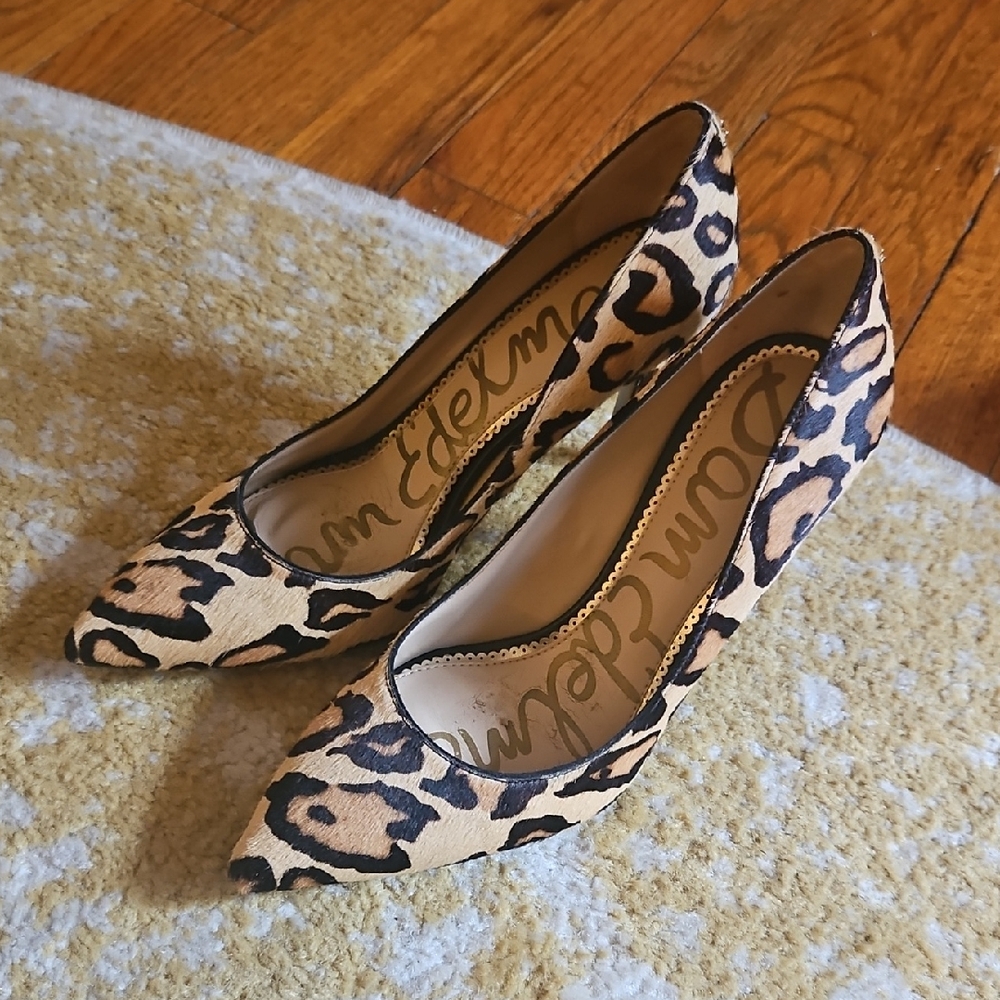 Sam Edelman Leopard Print Fur Heels with Modern Silhouette